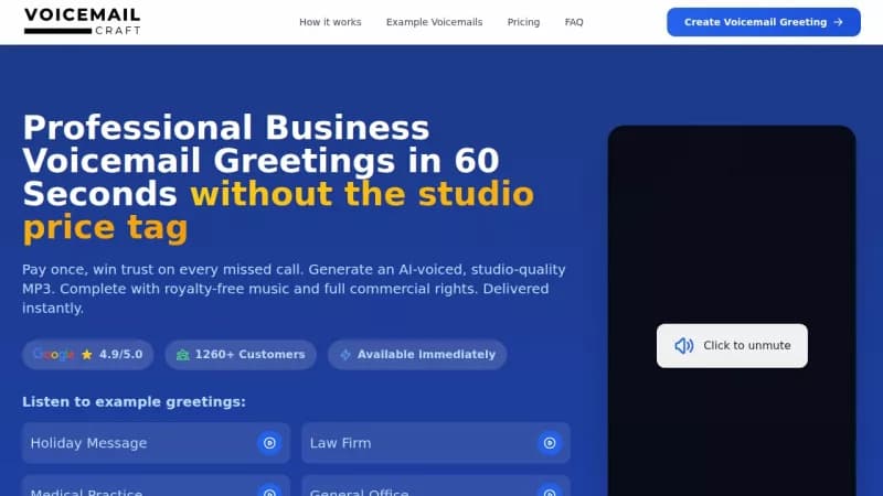 Voicemail Greeting Generator screenshot