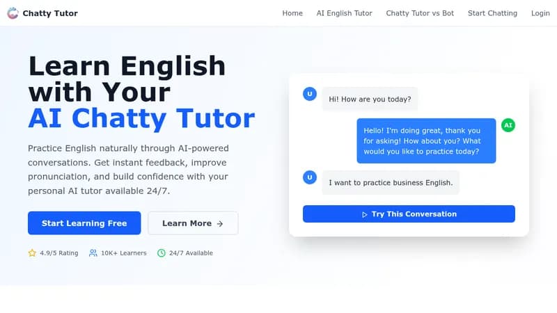 chatty tutor website
