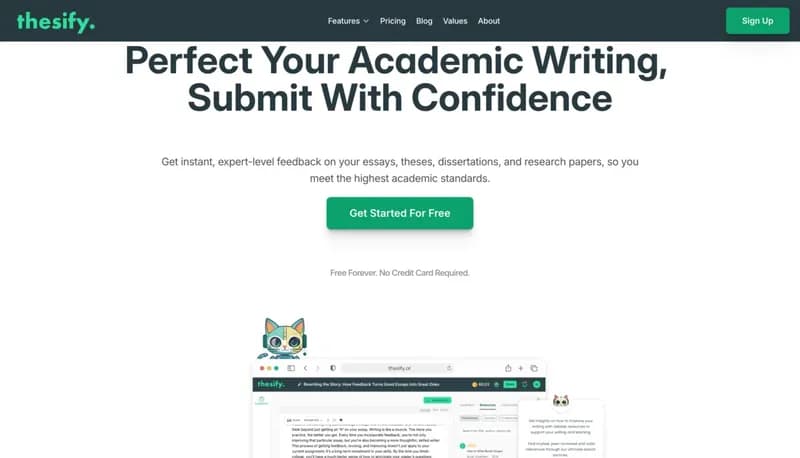 Thesify screenshot