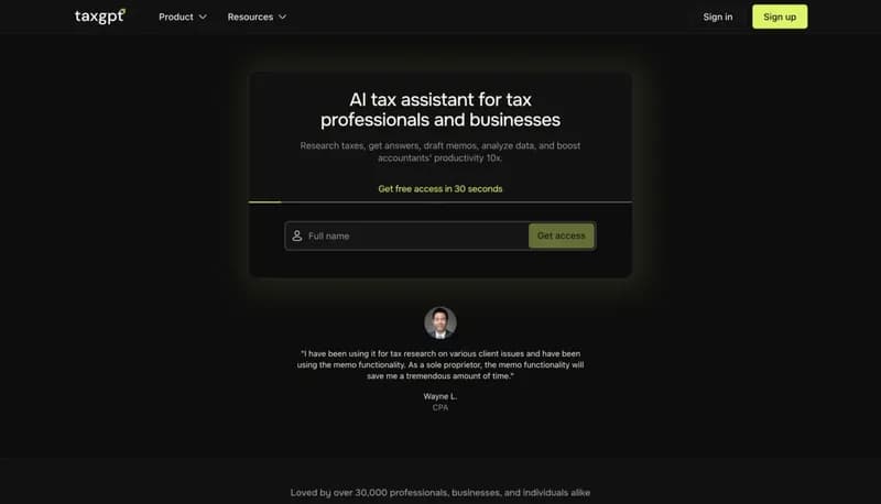TaxGPT screenshot