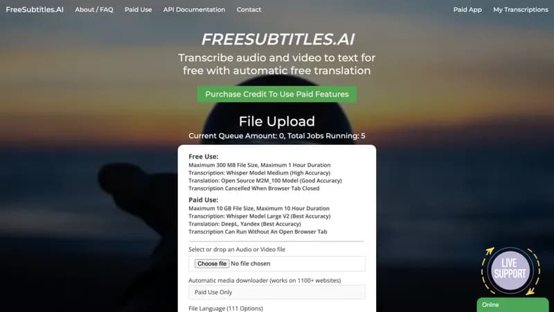 FreeSubtitles.ai screenshot