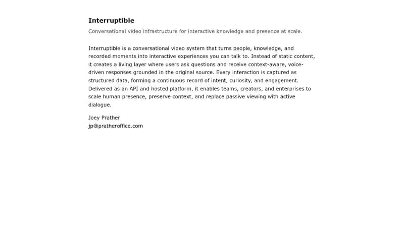 interruptible website