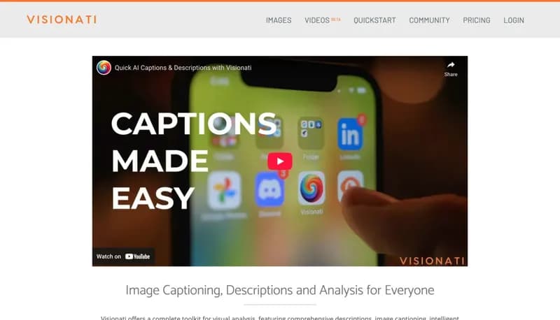 Visionati screenshot