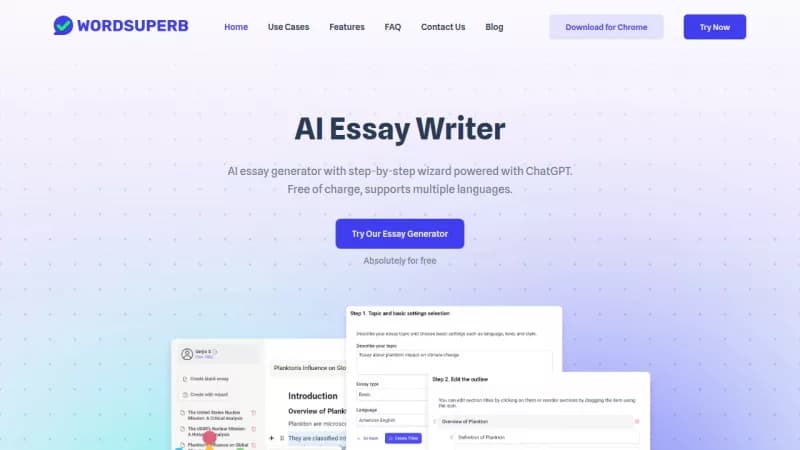 WordSuperb AI Essay Writer screenshot