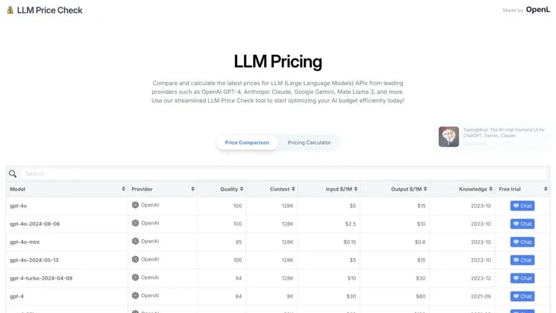 LLM Price Check screenshot