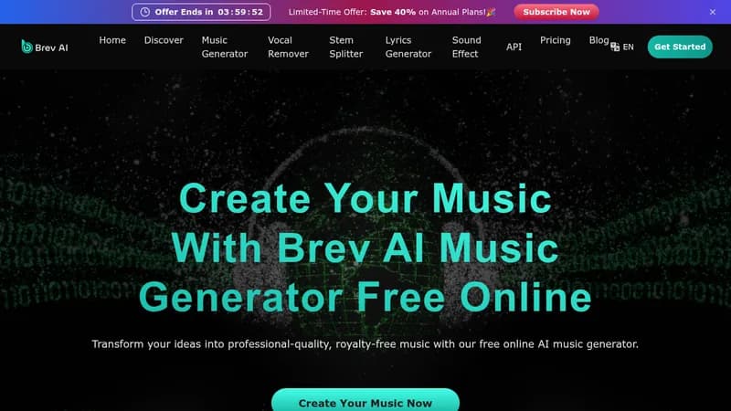 brev ai music generator website