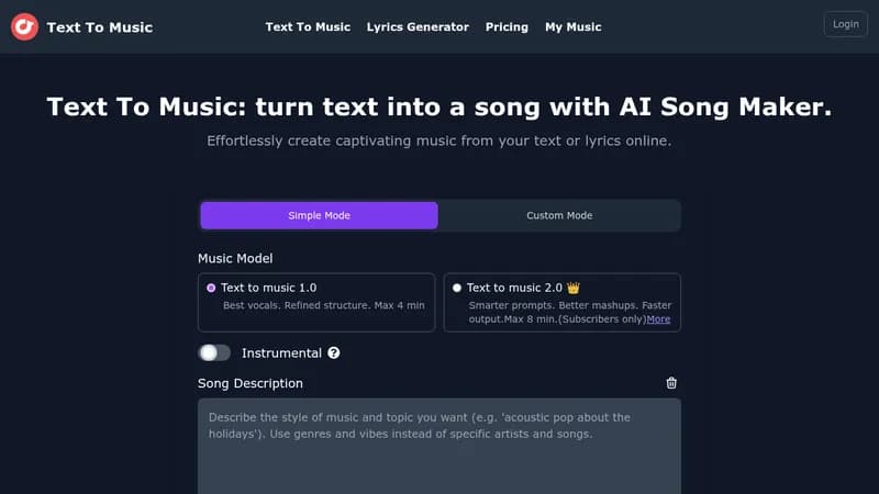 text to music website
