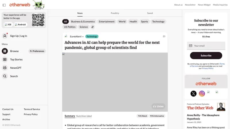 Otherweb screenshot