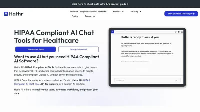 HIPAA Compliant Claude screenshot