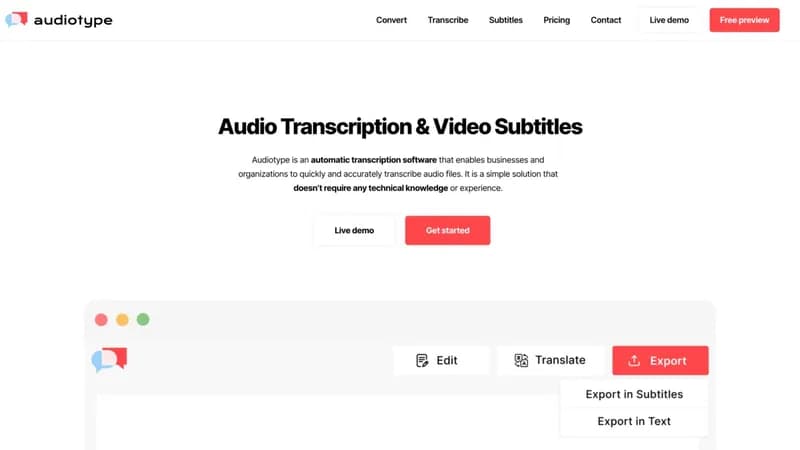 Audiotype screenshot