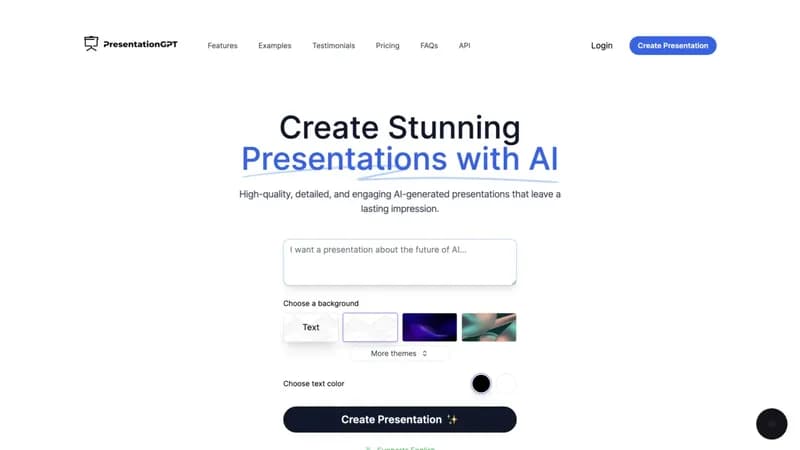PresentationGPT screenshot