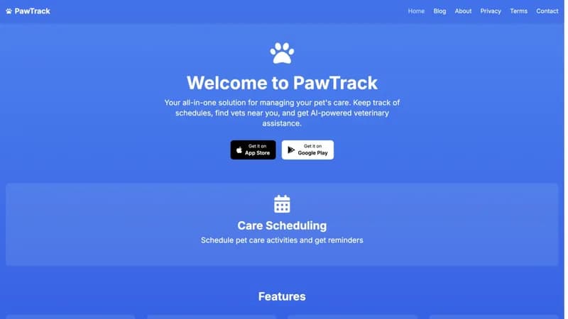 PawTrack screenshot