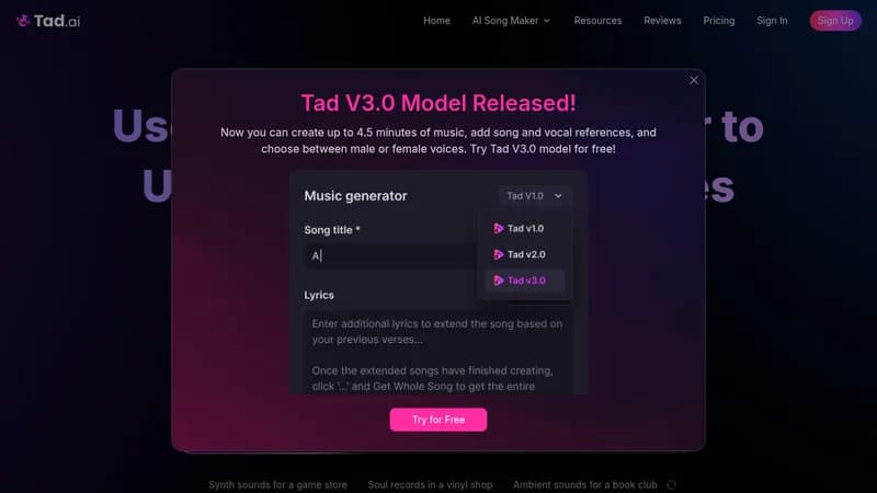 tad ai website