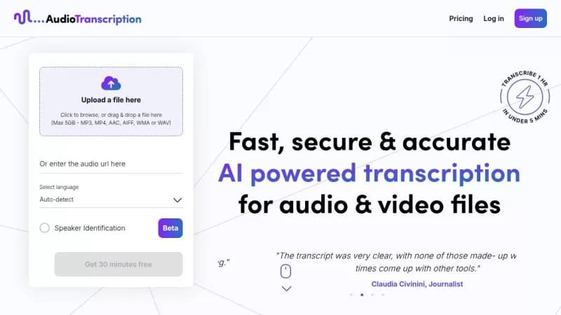AudioTranscription.ai screenshot