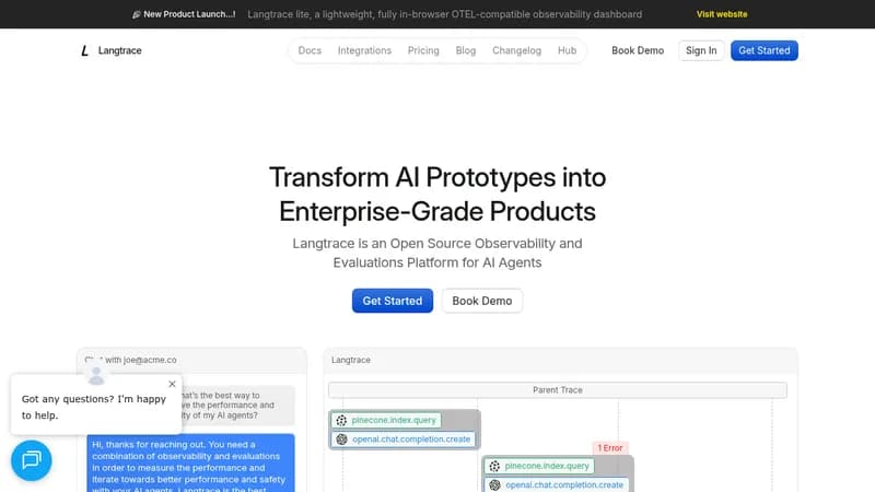 langtrace website