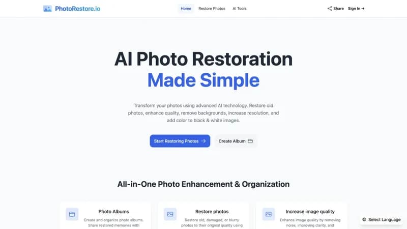 PhotoRestore screenshot