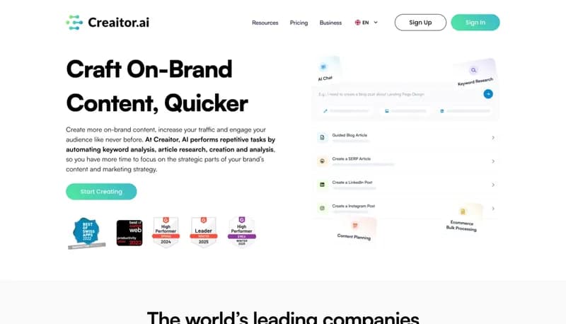 Creaitor screenshot