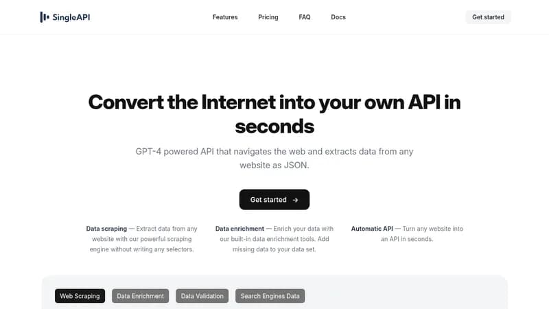 singleapi website