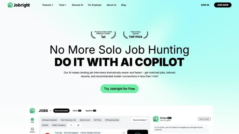 Jobright screenshot