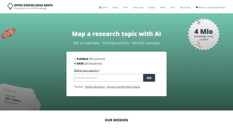 Open Knowledge Maps screenshot
