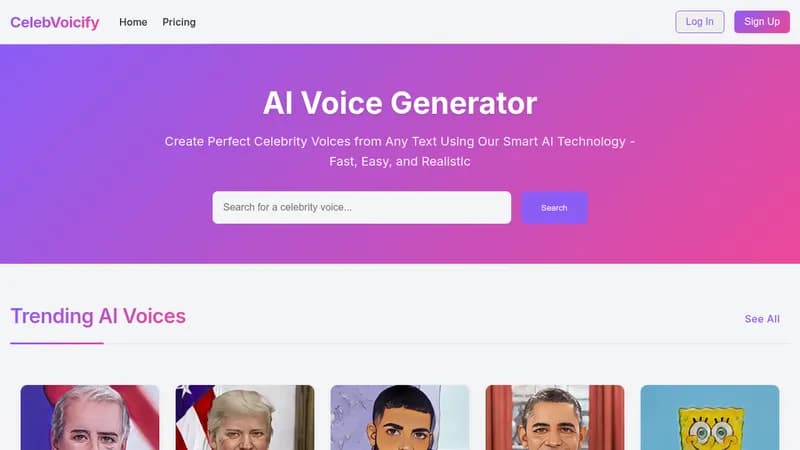 celebvoicify website