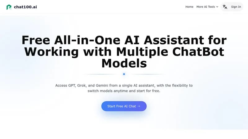 chat100.ai website