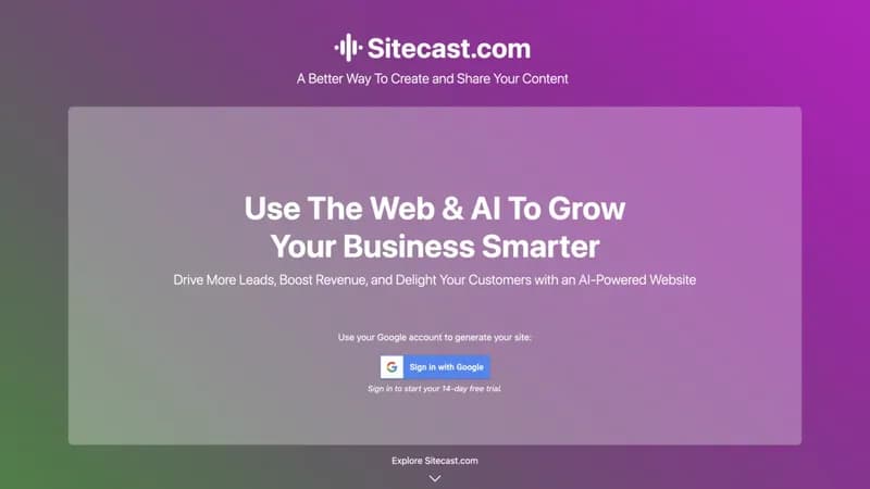 Sitecast.com screenshot