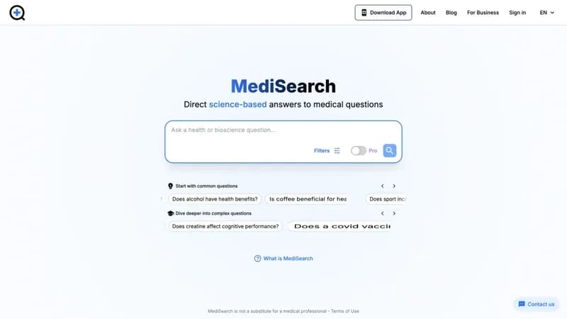 MediSearch screenshot