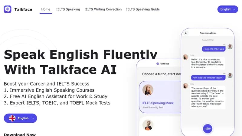 talkface website