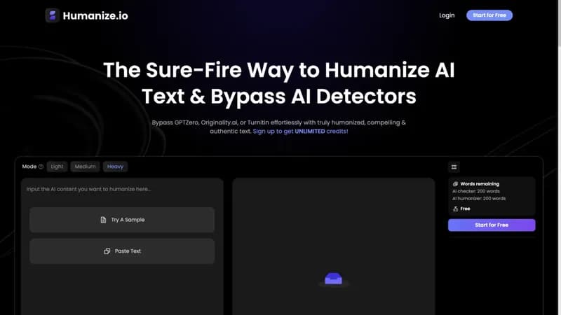 Humanize.io screenshot