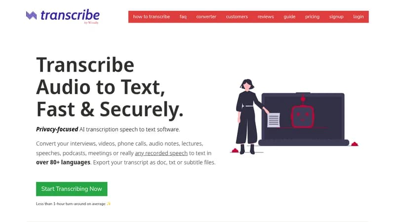 transcribe by wreally website