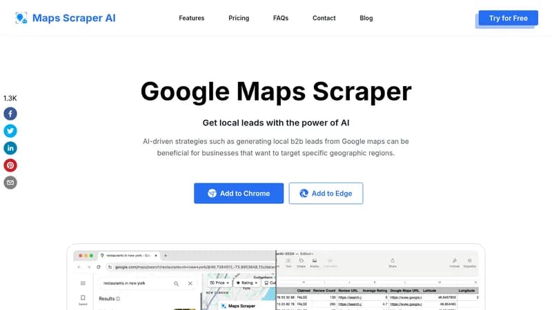 maps scraper ai website