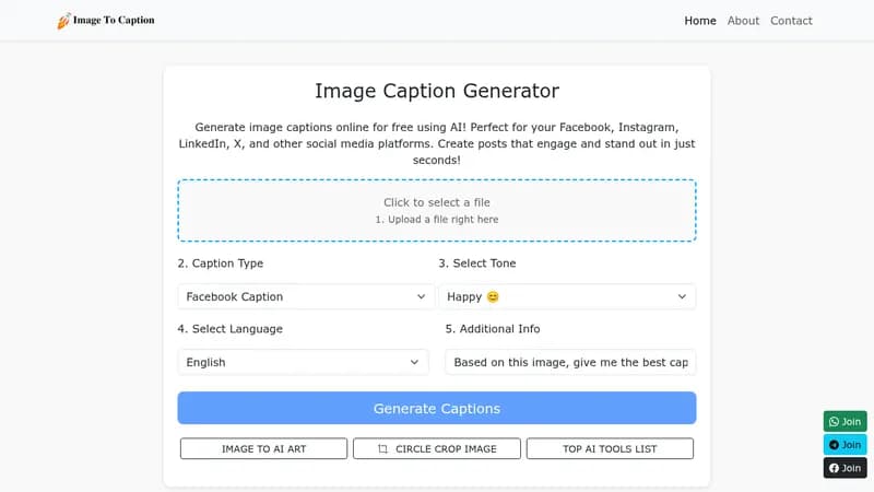 image caption generator website