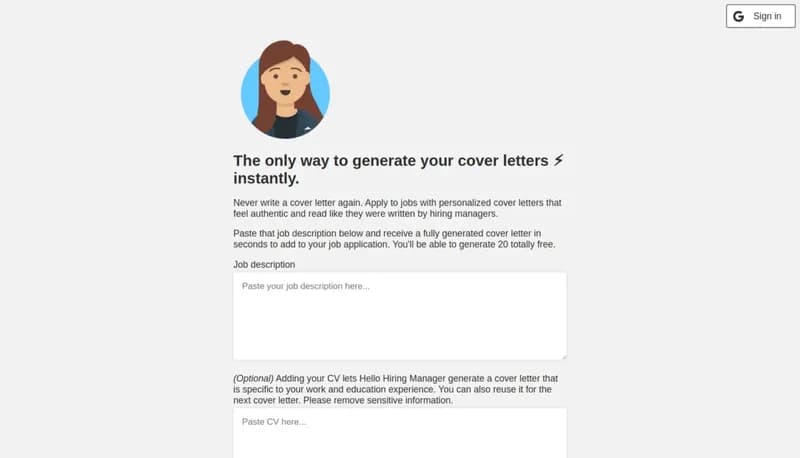 Hello Hiring Manager screenshot