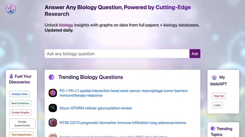 bioloGPT screenshot