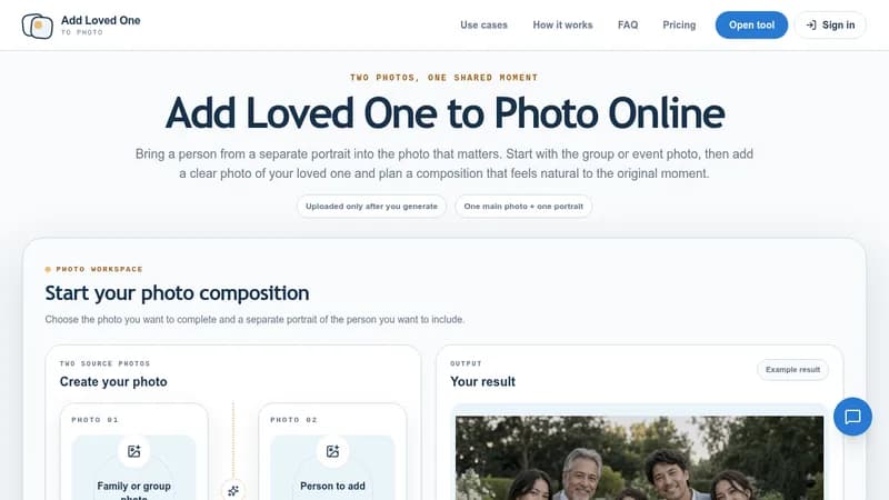 add loved one to photo website
