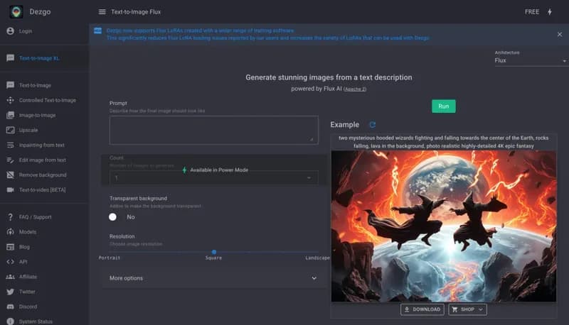 Text-to-Image Flux screenshot