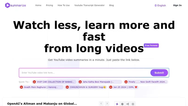 summarize.ing website