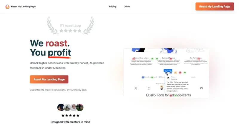 Roast My Landing Page screenshot