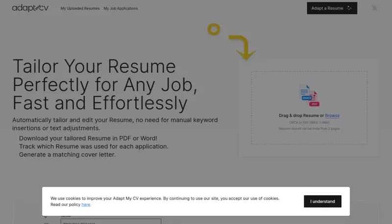 AdaptMyCV screenshot