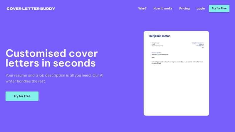 cover letter buddy website