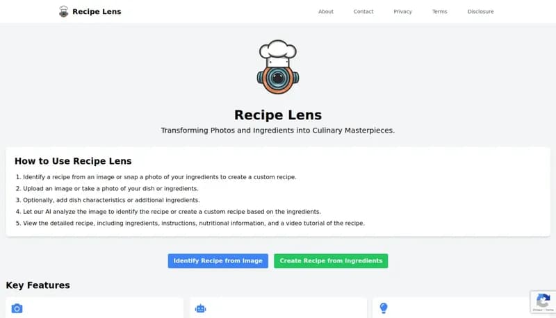 Recipe Lens screenshot