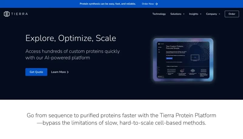 Tierra Protein Platform screenshot