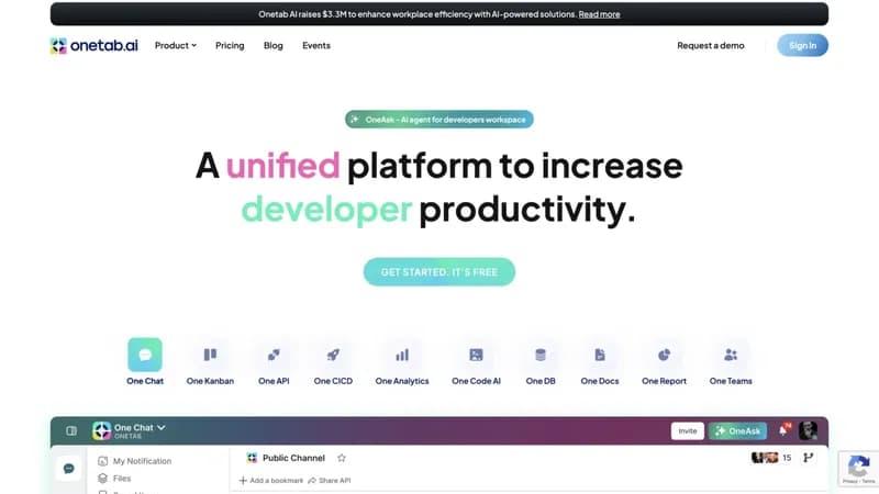 Onetab screenshot