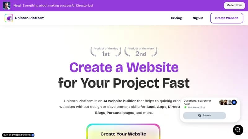 unicorn platform website