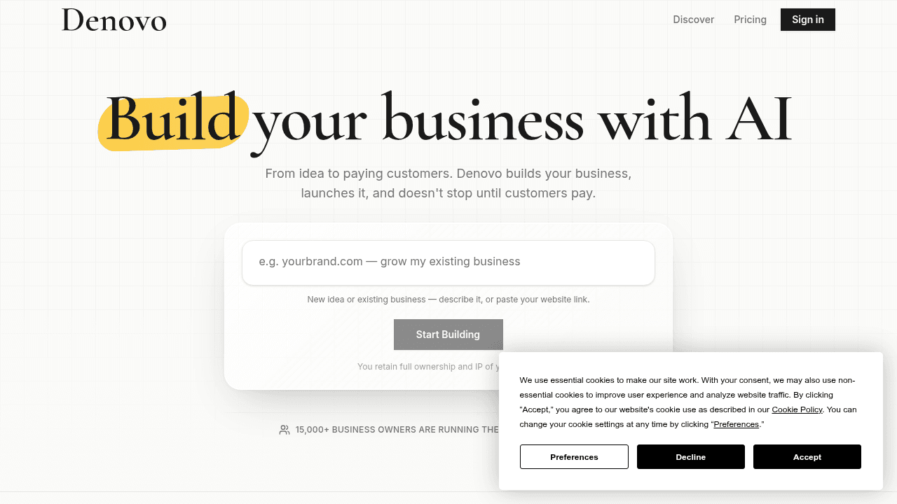 denovo website
