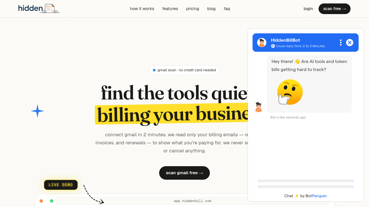 hiddenbill website