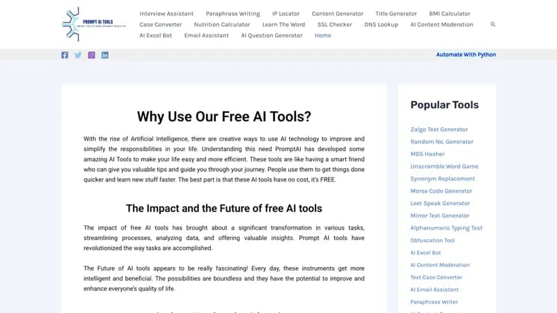 Prompt AI Tools screenshot