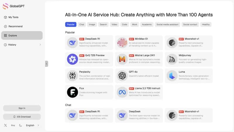 GlobalGPT Free AI Tools screenshot