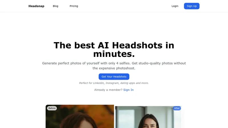 headsnap website